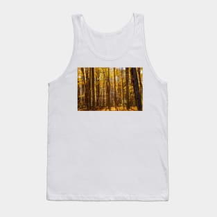 Autumn deep in forest scene on a trail Tank Top